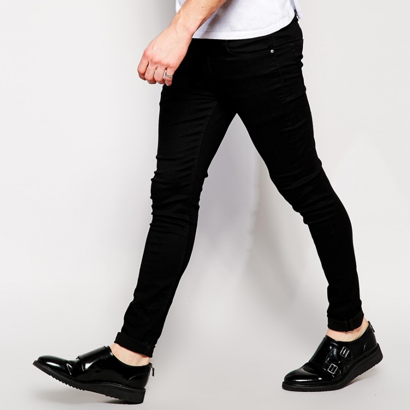 Ультразауженные черные джинсы скинни ASOS - фото - 4