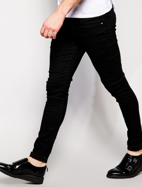 Ультразауженные черные джинсы скинни ASOS - фото - 4